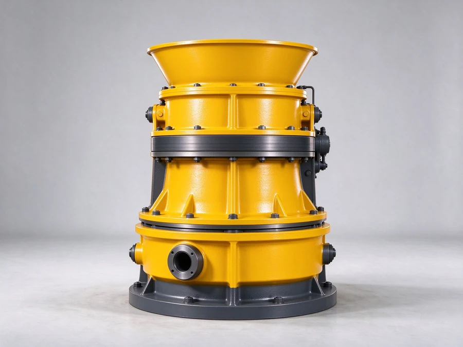 Client-supplied cone crusher illustration; model correspondence pending